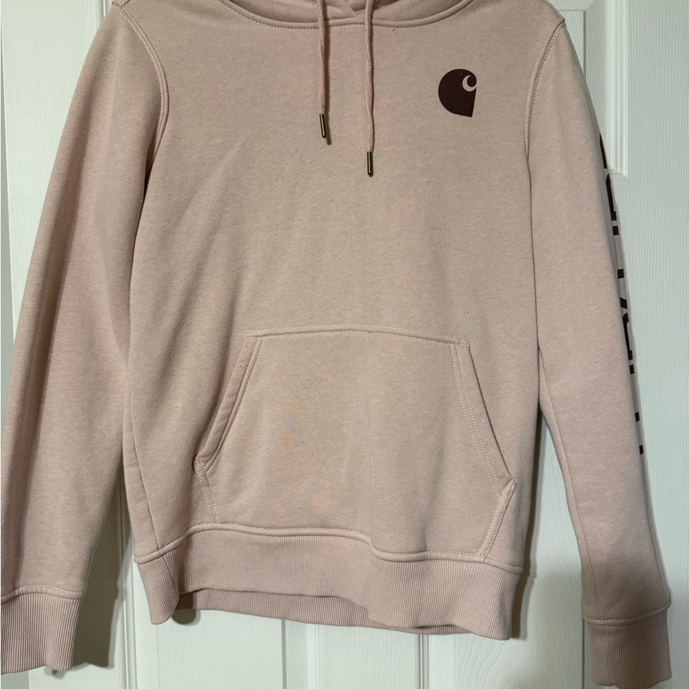 Women’s pink Carhartt logo hoodie - relaxed fit